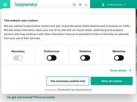 'kaspersky.it' screenshot