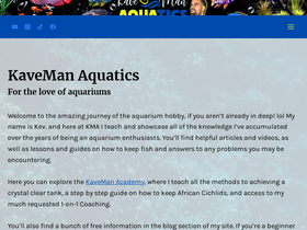 'kavemanaquatics.com' screenshot