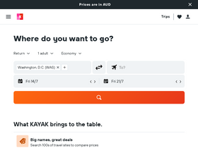 'kayak.com.au' screenshot