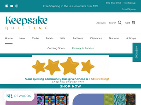 'keepsakequilting.com' screenshot