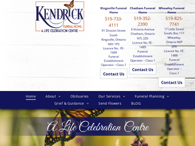 'kendrickfuneralhome.com' screenshot