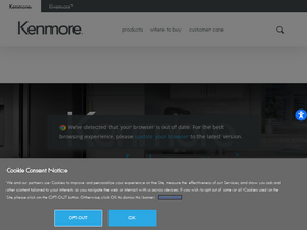 'kenmore.com' screenshot