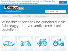 'kennzeichenbox.de' screenshot