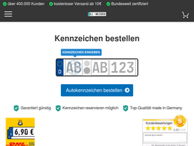 'kennzeichenking.de' screenshot