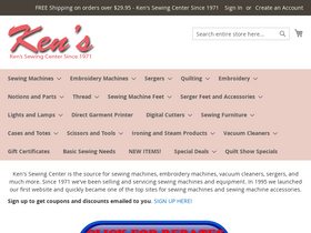 'kenssewingcenter.com' screenshot