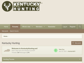 'kentuckyhunting.net' screenshot