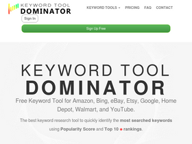 'keywordtooldominator.com' screenshot