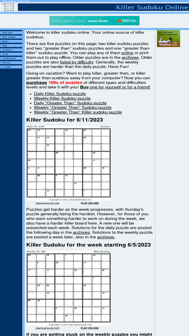Interactive Killer Sudoku by KrazyDad