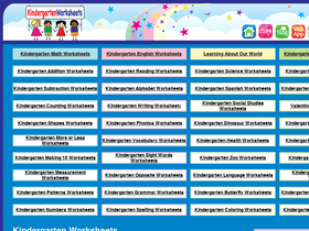 'kindergartenworksheets.net' screenshot