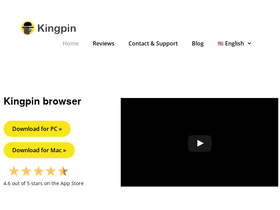 'kingpinbrowser.com' screenshot