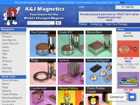 'kjmagnetics.com' screenshot