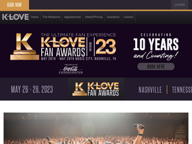 'klovefanawards.com' screenshot