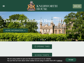 'knebworthhouse.com' screenshot