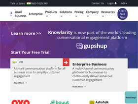 'knowlarity.com' screenshot