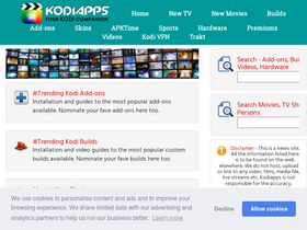 'kodiapps.com' screenshot
