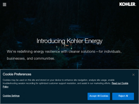 'kohlerpower.com' screenshot