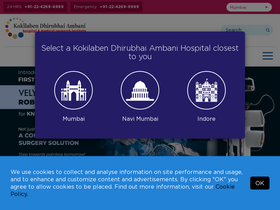 'kokilabenhospital.com' screenshot
