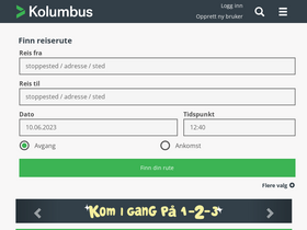 'kolumbus.no' screenshot