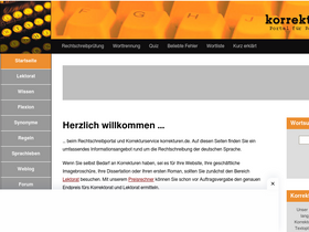 'korrekturen.de' screenshot