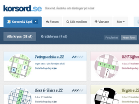 'korsord.se' screenshot