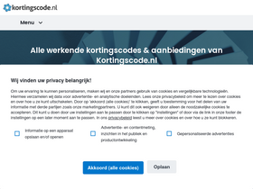 'kortingscode.nl' screenshot