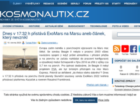 'kosmonautix.cz' screenshot