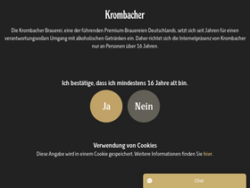 'krombacher.de' screenshot