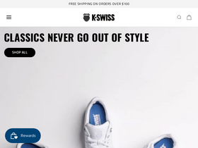 'kswiss.com' screenshot