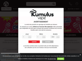 'kumulusvape.fr' screenshot