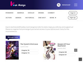 'kunmanga.com' screenshot