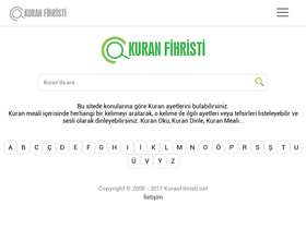 'kuranfihristi.net' screenshot