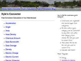 'kylesconverter.com' screenshot