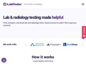 'labfinder.com' screenshot