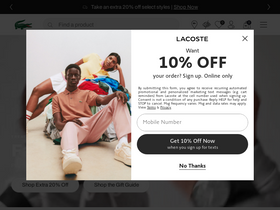 'lacoste.com' screenshot