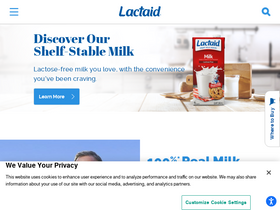 'lactaid.com' screenshot