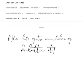 'ladydecluttered.com' screenshot
