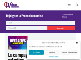 'lafranceinsoumise.fr' screenshot