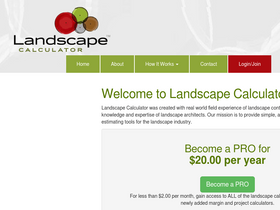 'landscapecalculator.com' screenshot