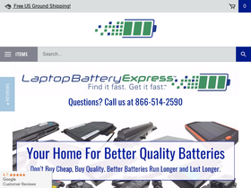 'laptopbatteryexpress.com' screenshot