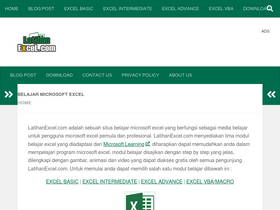 'latihanexcel.com' screenshot