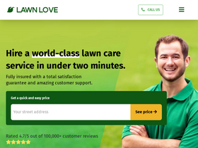 'lawnlove.com' screenshot