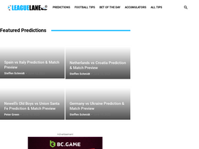 'leaguelane.com' screenshot