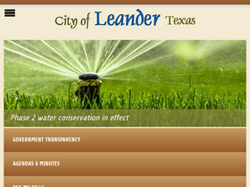 'leandertx.gov' screenshot