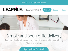 'leapfile.com' screenshot