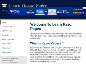'learnrazorpages.com' screenshot