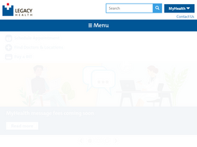 'legacyhealth.org' screenshot