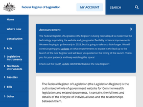 'legislation.gov.au' screenshot