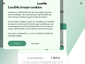 'lendme.dk' screenshot