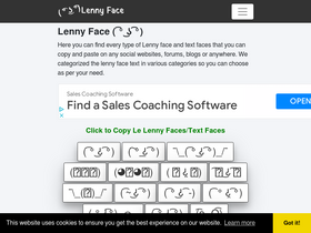 'lennyfacecopypaste.com' screenshot
