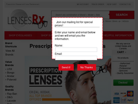 'lensesrx.com' screenshot